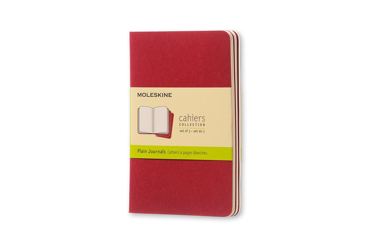 Quaderni cahier Moleskine - tascabili - vuoti - rossi - set da 3