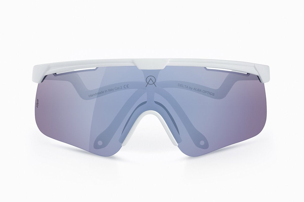 Alba optics fietsbril - delta white vzum f-lens flamingo lei