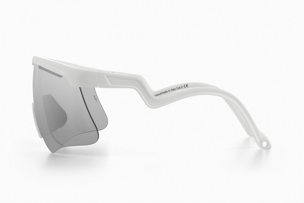 Occhiali da ciclismo Alba Optics - Delta White VZUM ALU SLATE