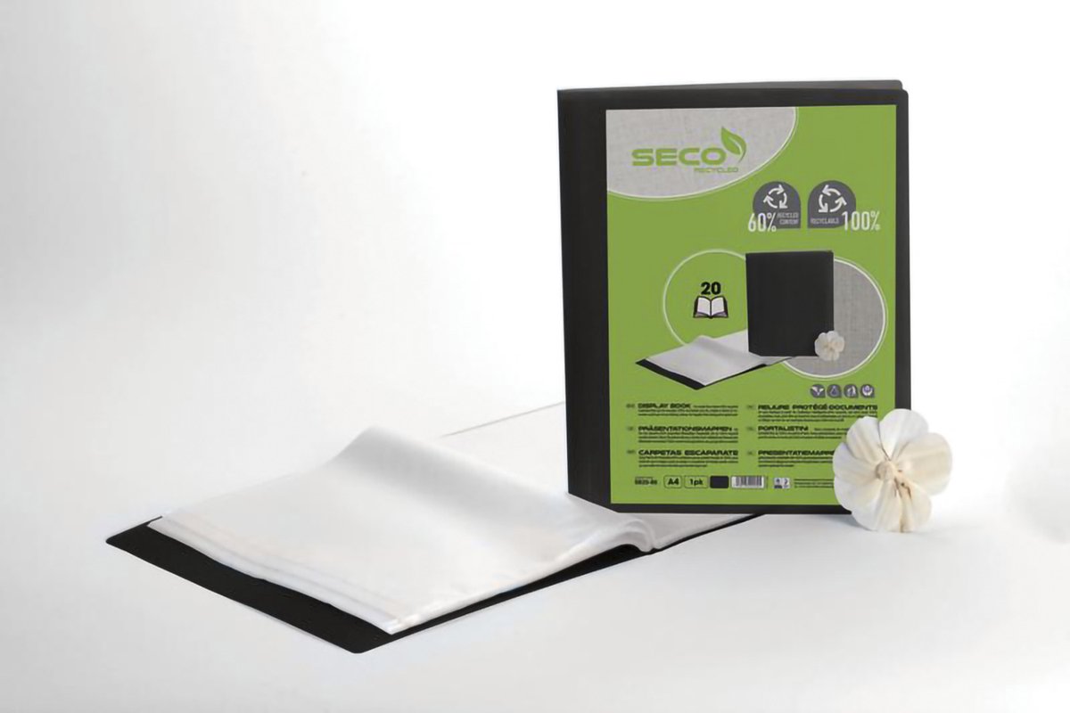 Seco show album - a4 - 20 buste - 50 micron - nero - biodegradabile - se-db20-bk