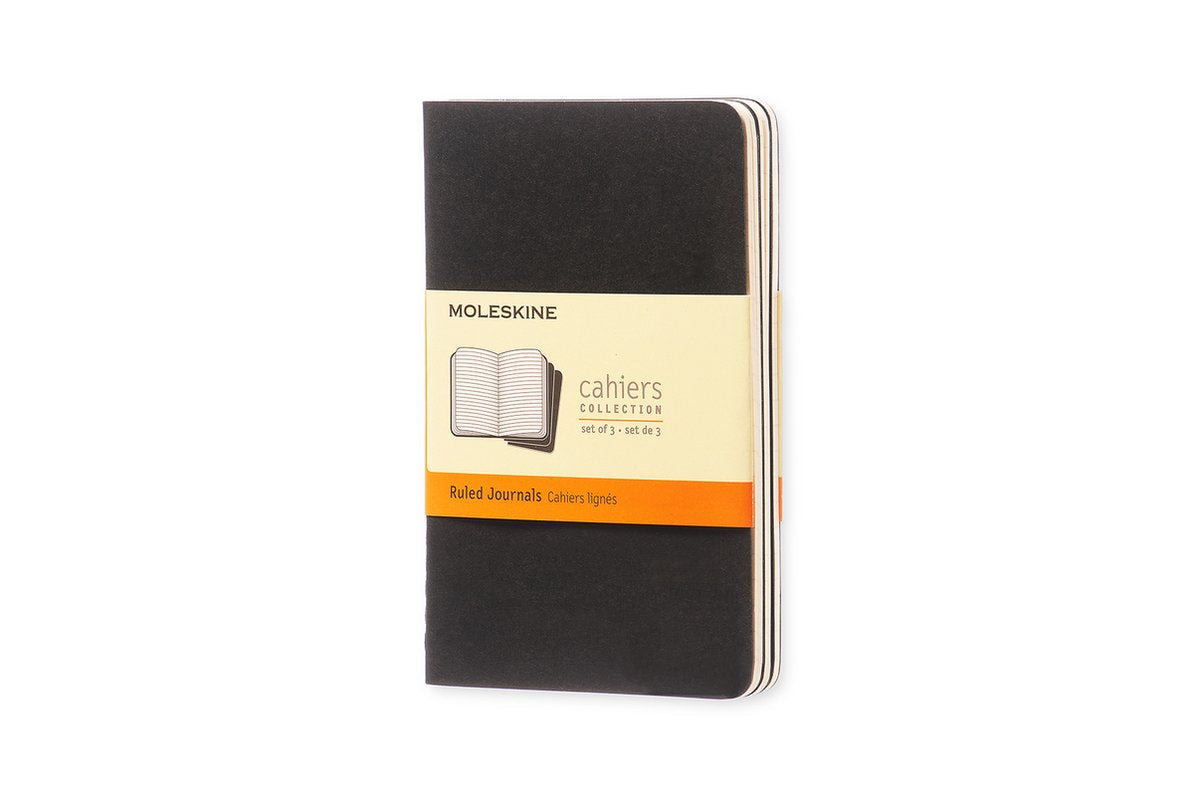 Moleskine cahier journals - bolsillo - rayado - negro - juego de 3