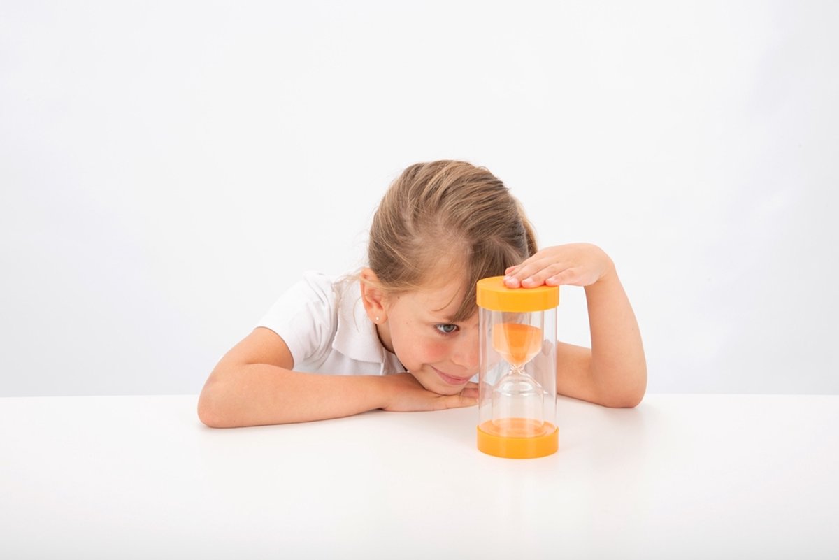 Giocattolo educativo clessidra Ticketit 10 minuti arancione.