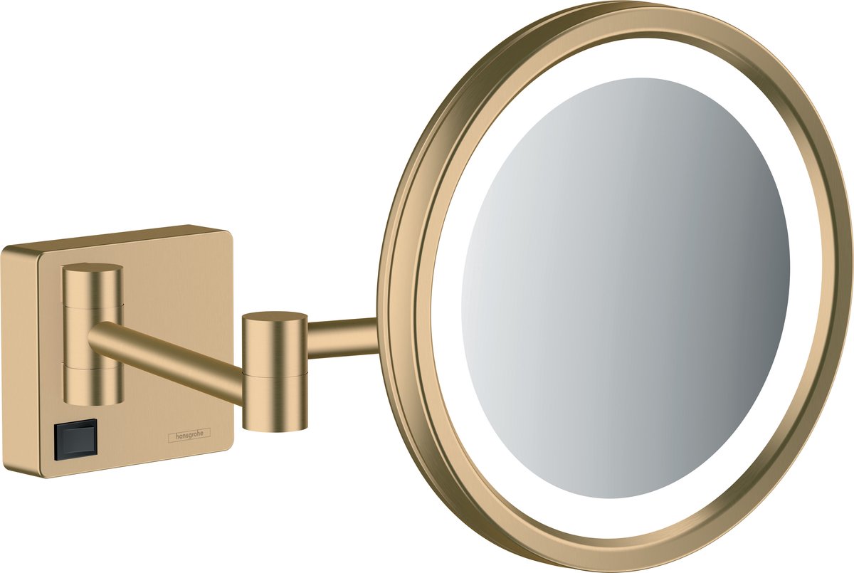 Specchio ingranditore Hansgrohe addstoris con luce LED bronzo spazzolato