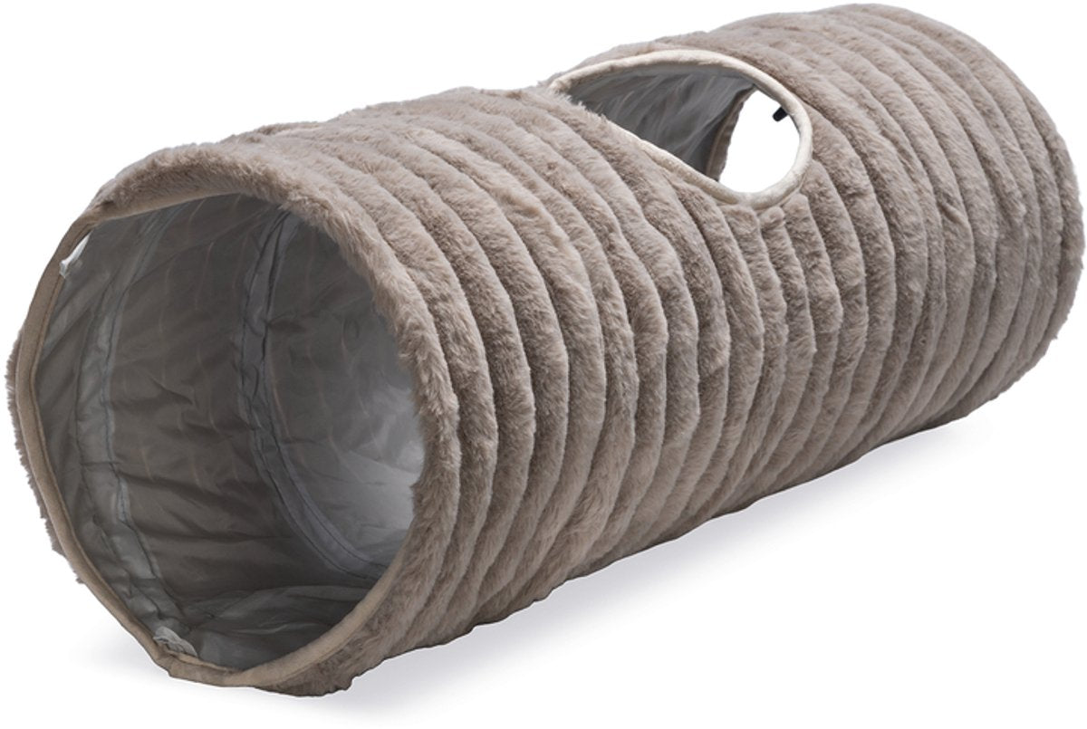 Designed by lotte reza - kattentunnel - beige - 70x25x25 cm