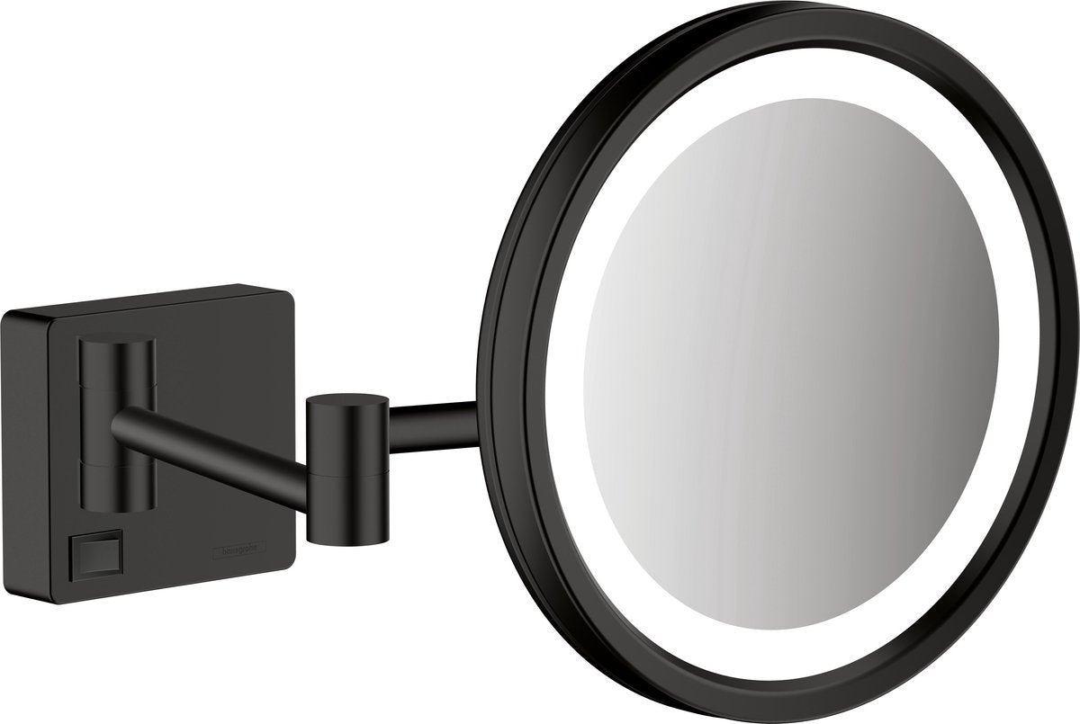 Specchio ingranditore Hansgrohe Addstoris con luce LED nero opaco