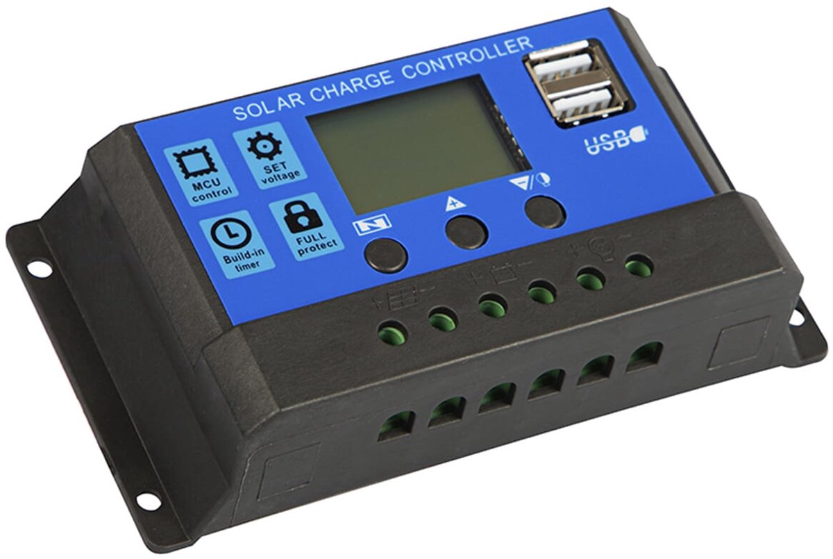 Blow zonne-laadregelaar - 12v 24v - 40a - lcd display - 2x usb - solar charge controller
