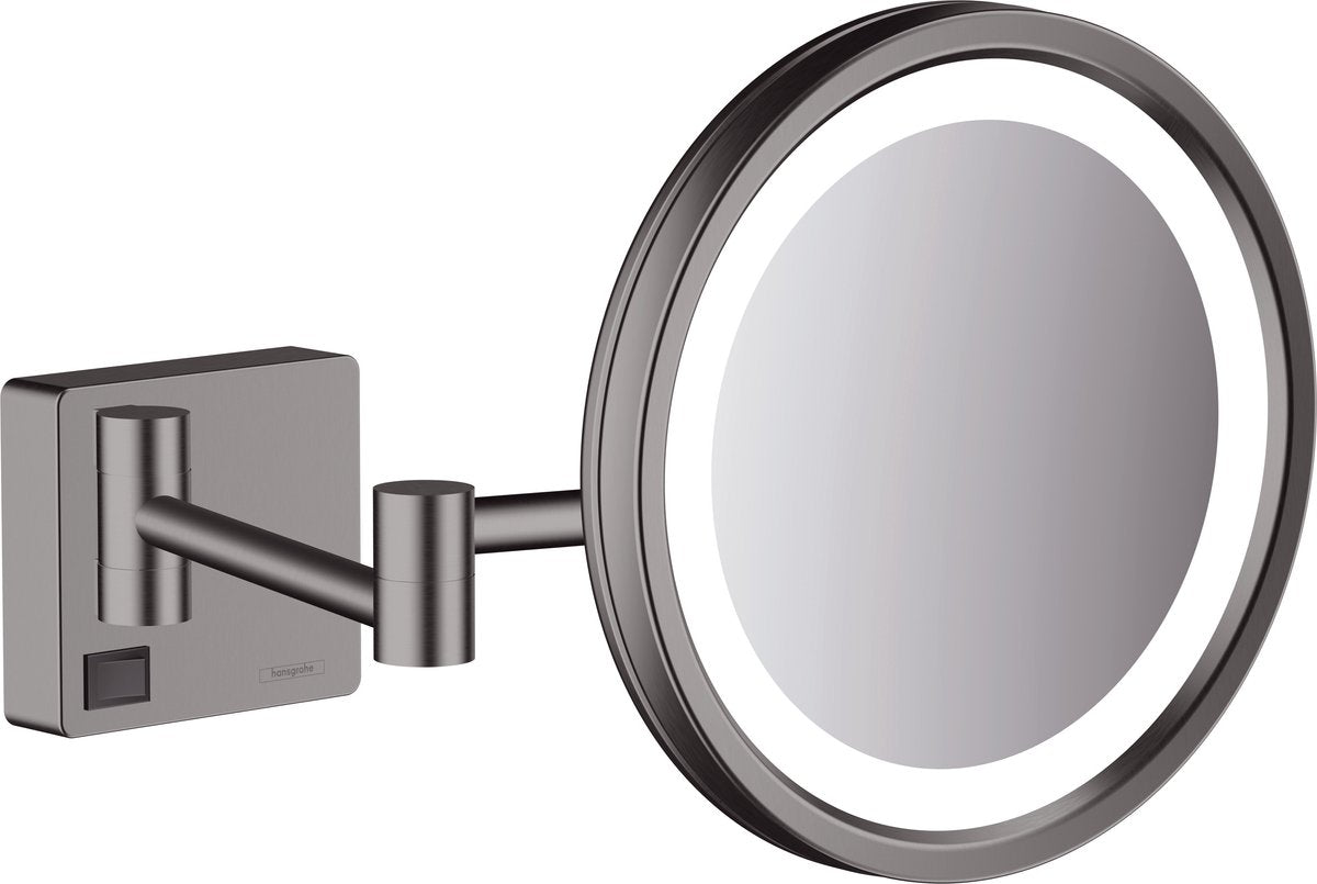 Hansgrohe addstoris make-up spiegel led 1x vergr. brushed black chroom