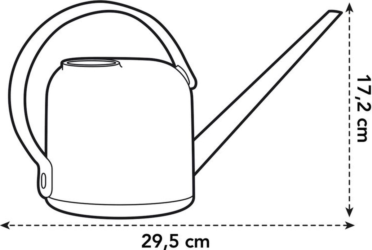 Elho b.for regadera blanda 1,7 litros - regaderas para interior - 100% reciclable - largo 31,3 x ancho 13 x alto 17,2 cm - verde piedra