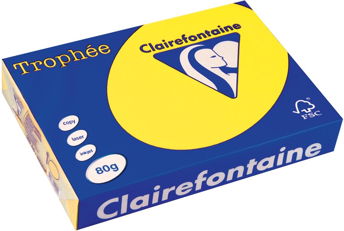 Carta colorata sans marque gialla 80 g 21x29,5 cm - uni