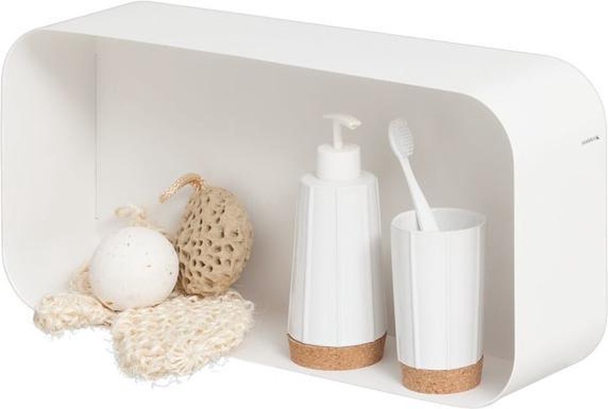 Sealskin brix - wall cube wall element rack da parete - 12x50x24 cm - metallo - bianco