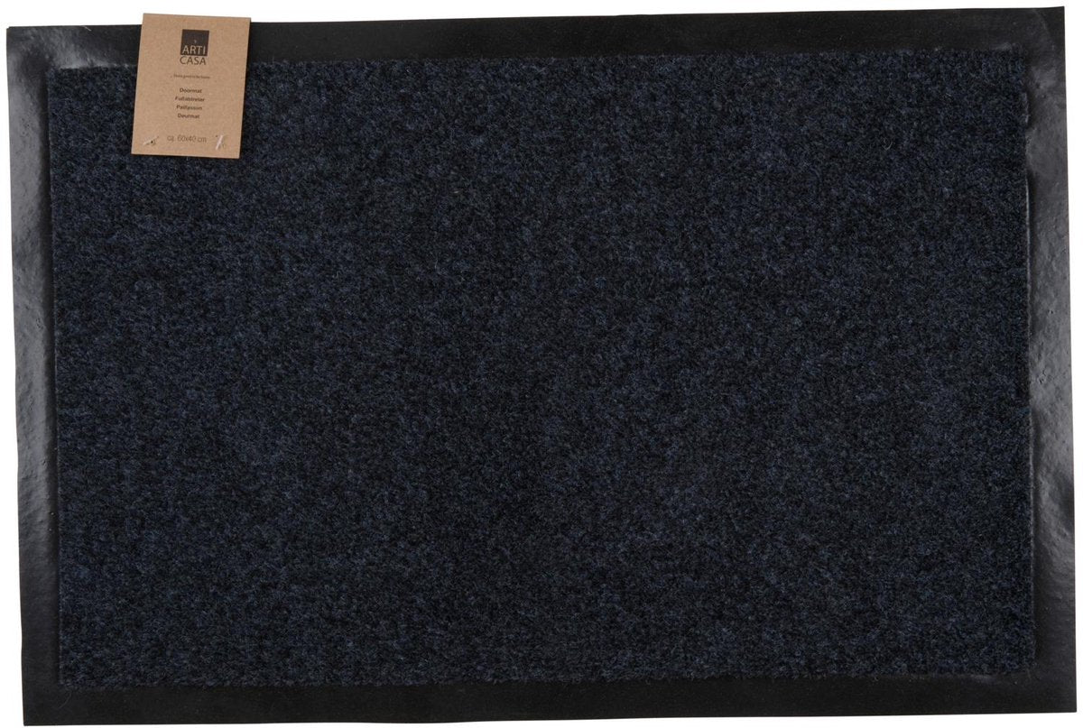Arti casa deurmat - 60x40 cm - schoonloopmat met antislip - zwart