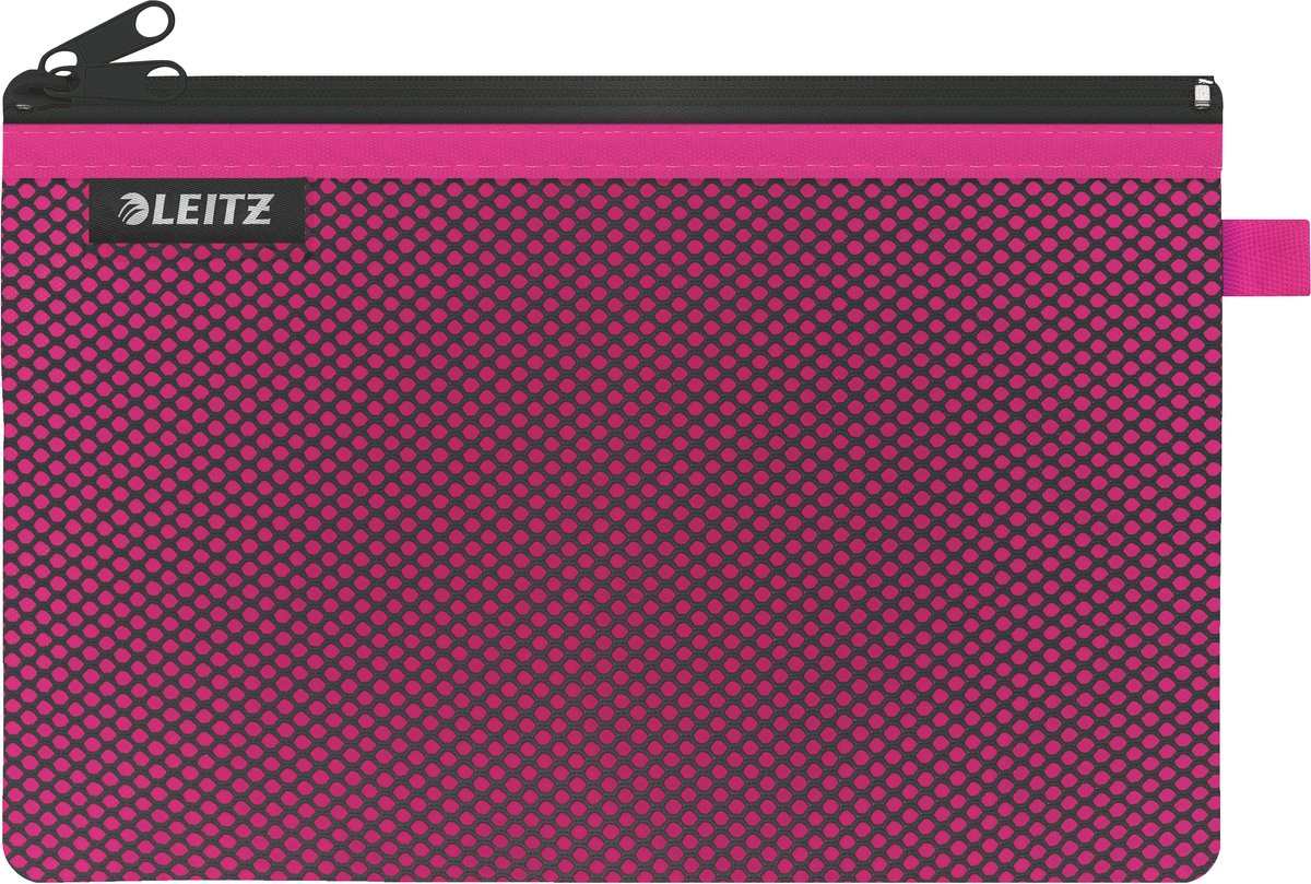 Leitz wow etui met twee vakken - opbergen en organiseren - maat l - roze