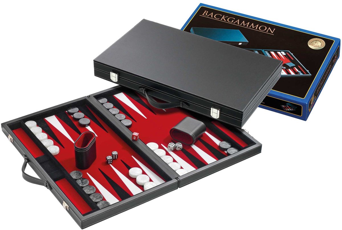 Custodia in pelle artificiale per backgammon Philos