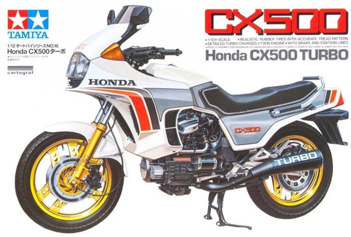 Tamiya modelbouwpakket auto - 14016 honda cx500 turbo motor plastic - 1:12 - modelbouw
