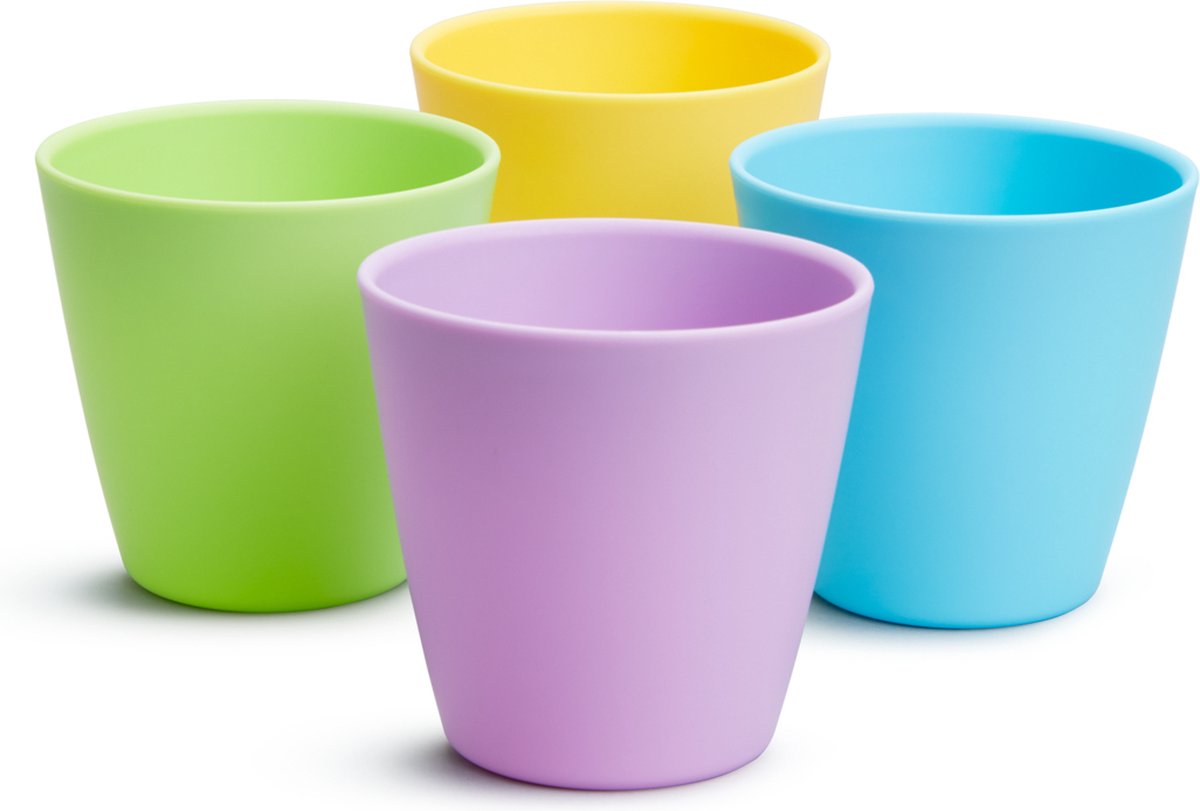 Bicchieri multicolori Munchkin per bambini - lavabili in lavastoviglie - per 4 pezzi - 237 ml - stoviglie per bambini