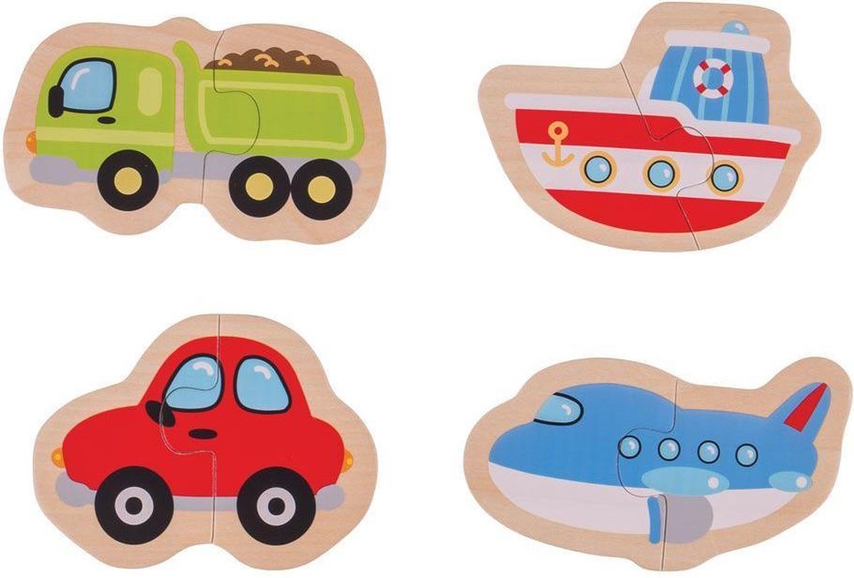 Puzzles de dos partes Bigjigs (transporte).
