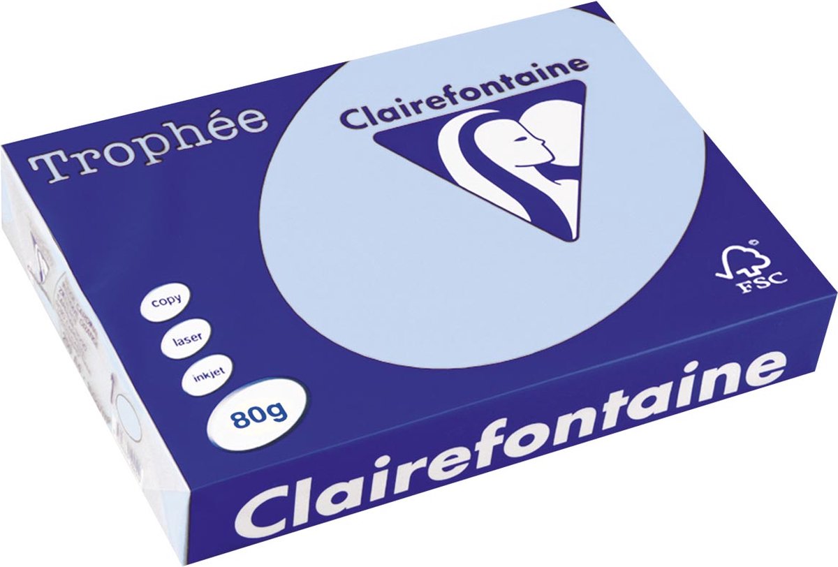 Clairefontaine trophée gekleurd papier, a4, 80 g, 500 vel, blauw
