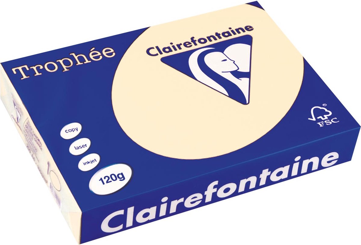 Clairefontaine - trophée pastel - crème - a4 - 120 grams - 250 vel