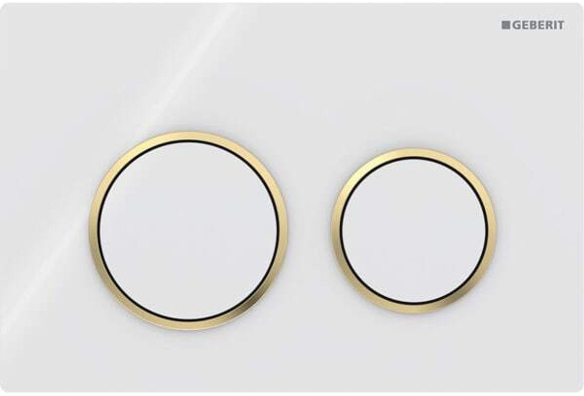Placa de control Geberit omega20 - descarga de 2 botones - redonda - oro blanco blanco