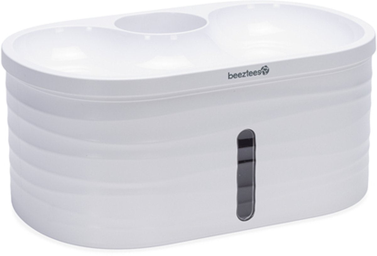 Beeztees sef drinkfontein 2.5 l wit - kat - draadloos tot 80 dagen - met sensor - fluisterstil