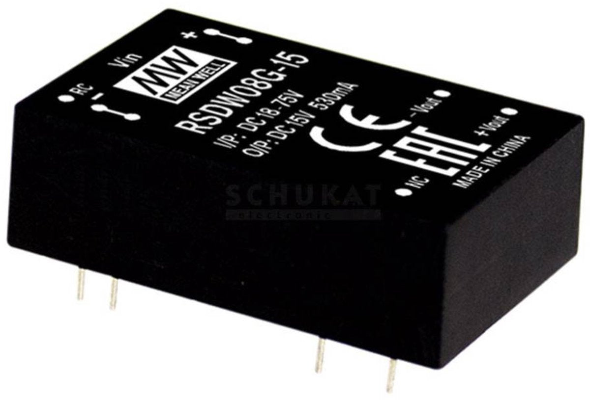 MW Mean Well RSDW08F-12 Módulo convertidor CC CC 666 MA 8 W Número de salidas: 1 x Contenido 1 pieza(s)