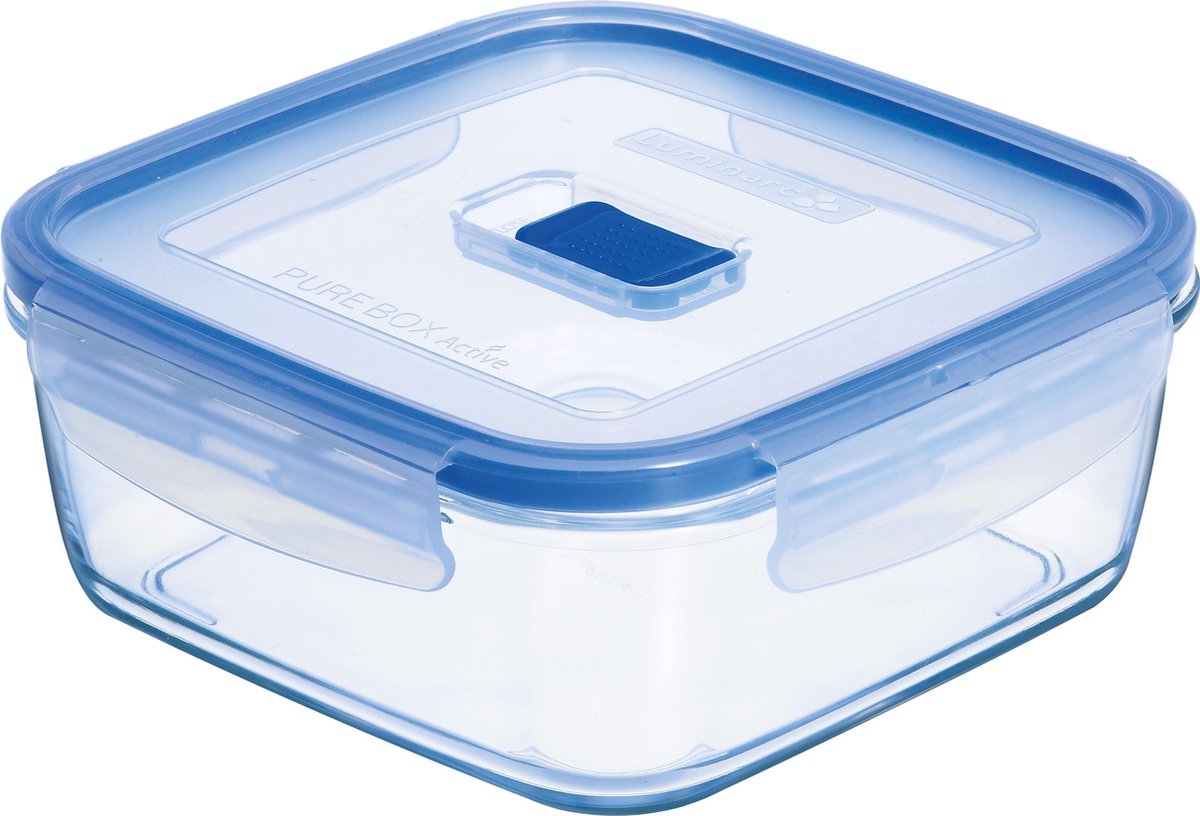 Caja de almacenamiento de alimentos activa Luminarc pure box - cuadrada - vidrio - 0,76 l