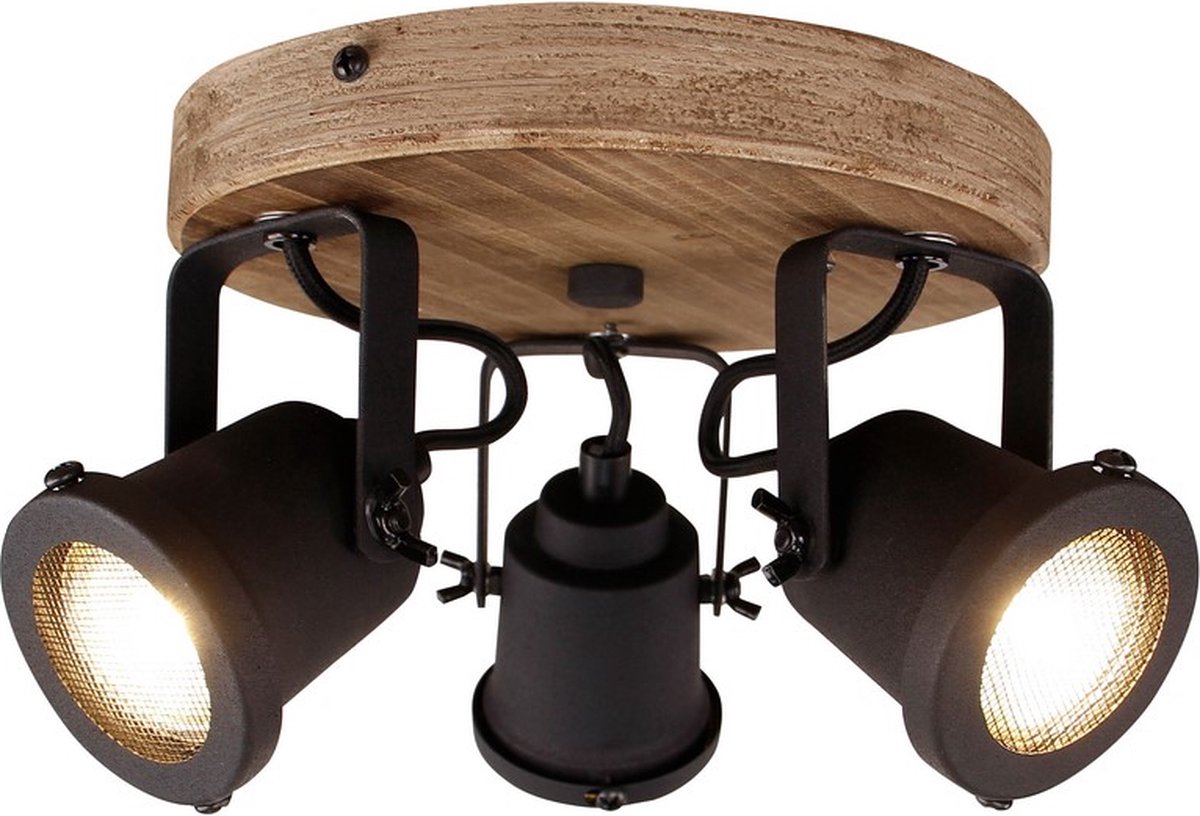 Brilliant inge - faretto da soffitto - gu10 - legno nero