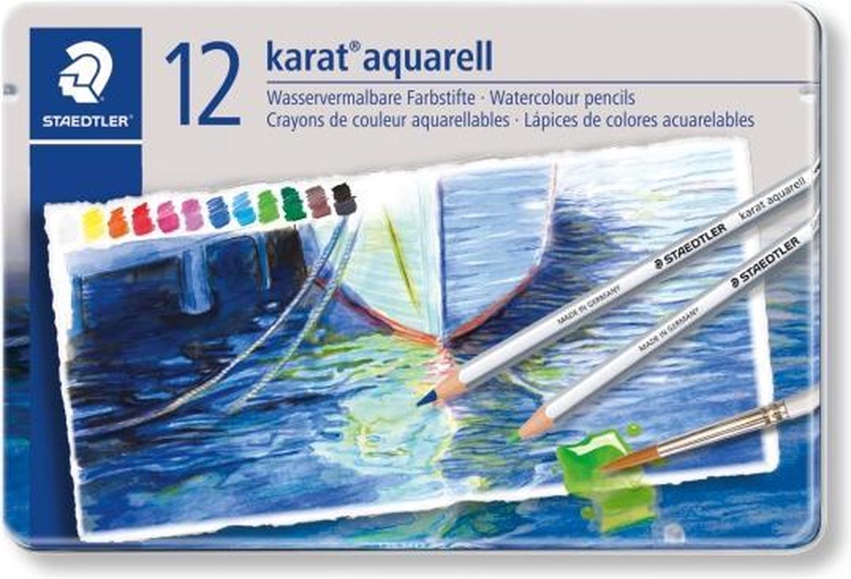 Staedtler karat aquarell kleurpotlood - set 12 st