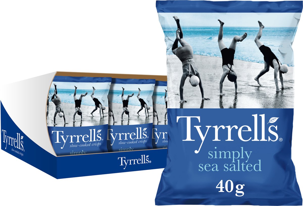 Chips Tyrrells simplemente con sal marina 18 x 40 gramos