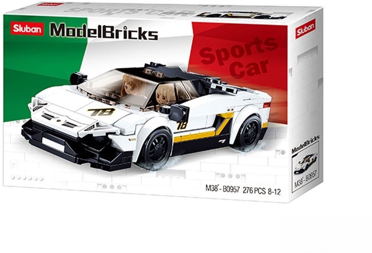 Sluban modelbricks supercar italiana bianco (m38-b0957)