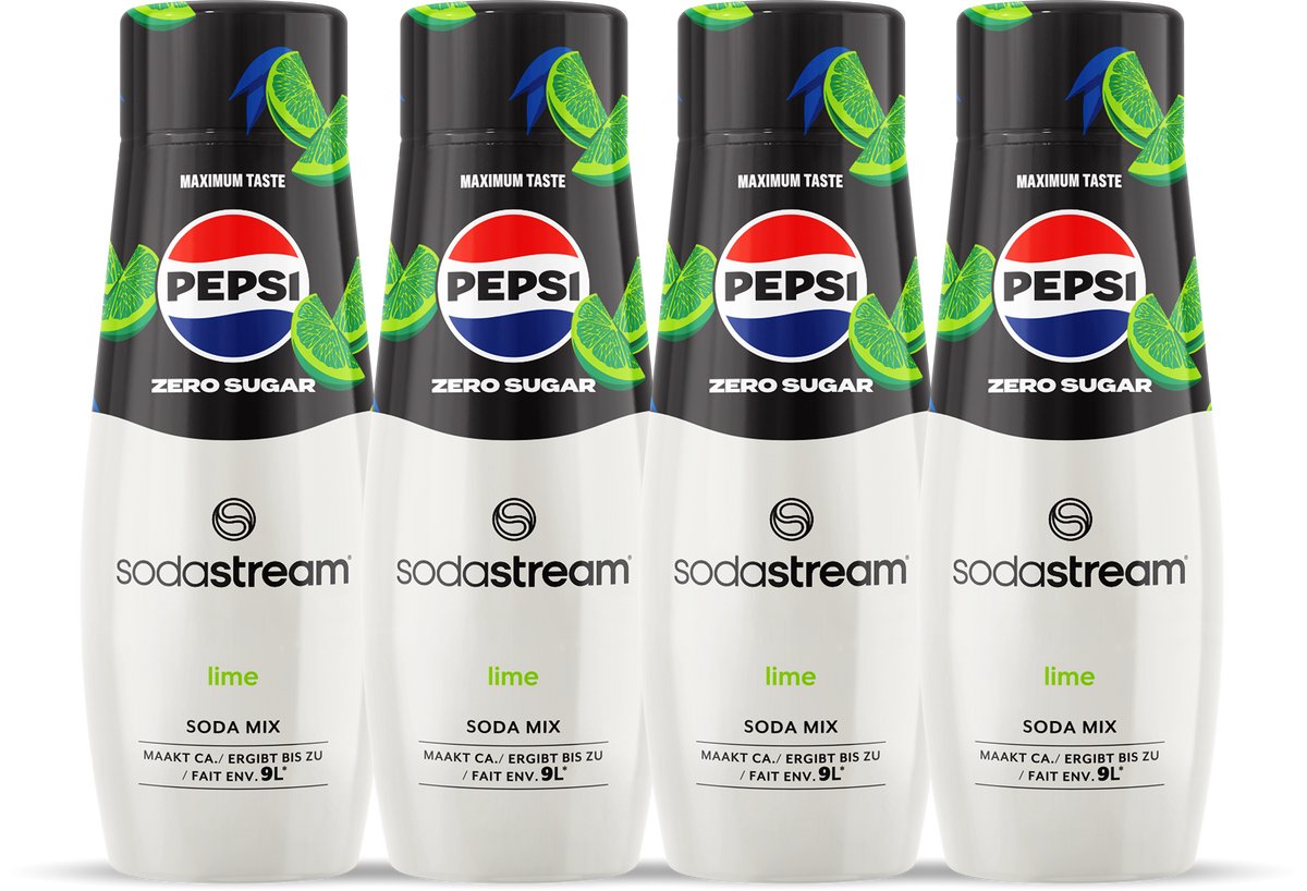 Sodastream pepsi lima cola cero jarabe - paquete de 4