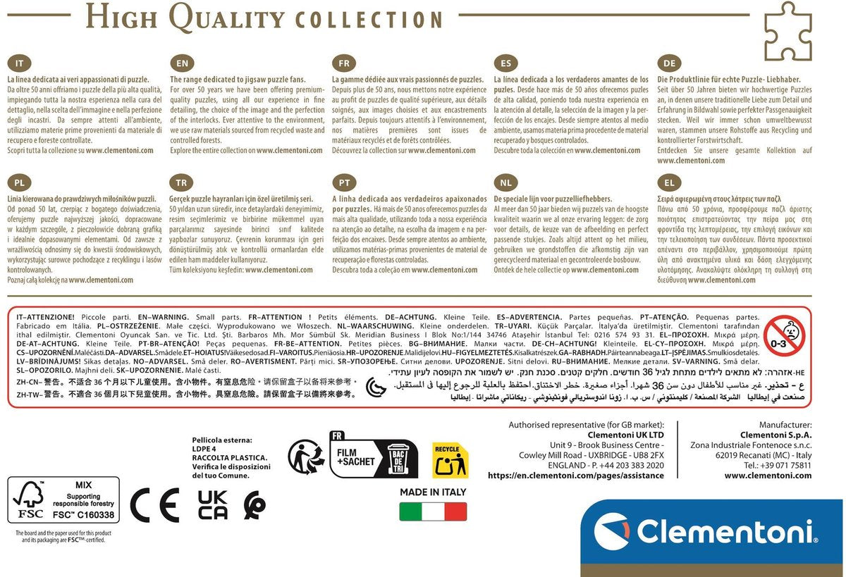 Clementoni rompecabezas calle azul de chefchaouen - rompecabezas 500 piezas marruecos - rompecabezas de colección de alta calidad - caja compacta - rompecabezas para adultos