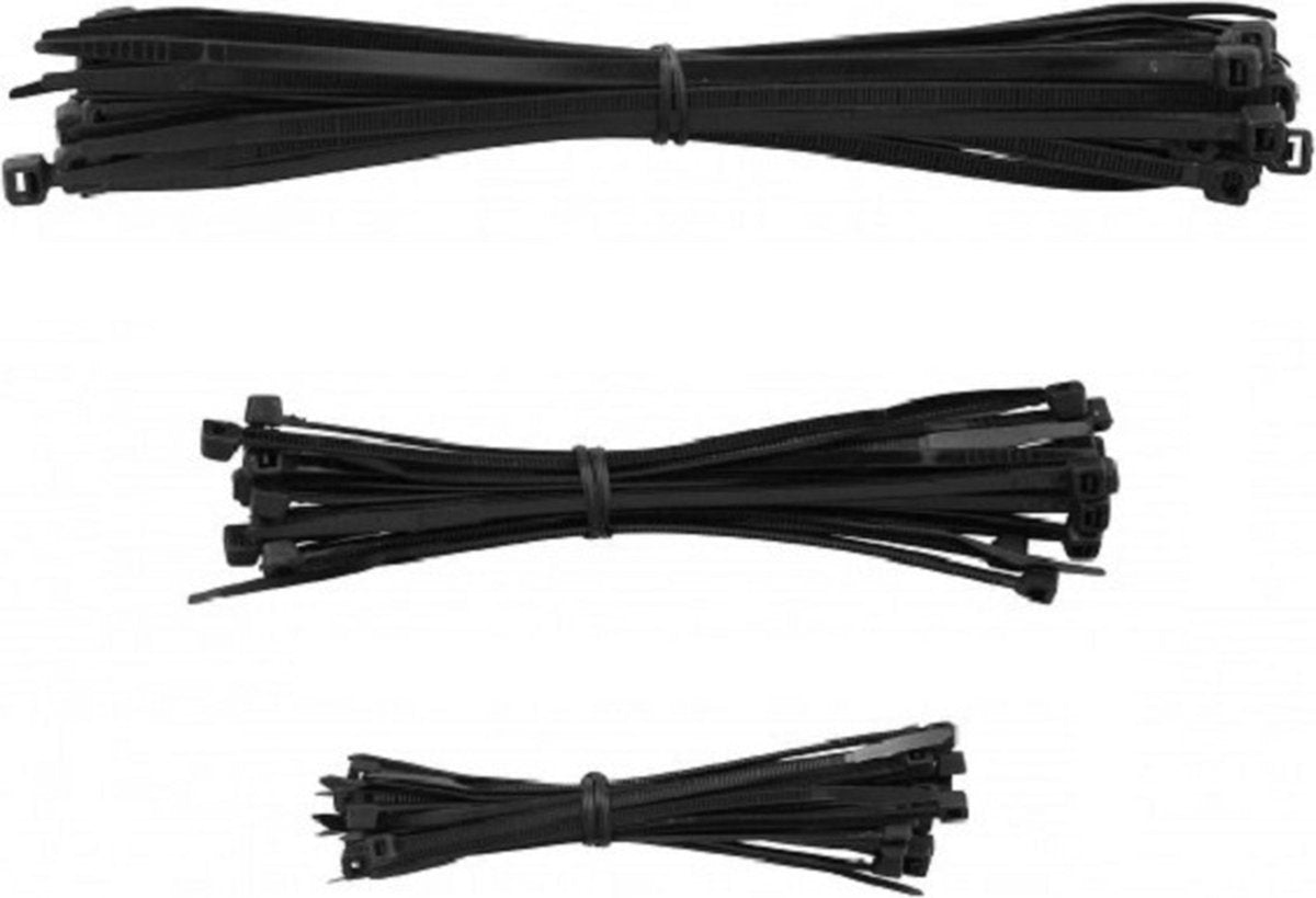 Bridas Carpoint 100-140-200 mm negras 75 piezas