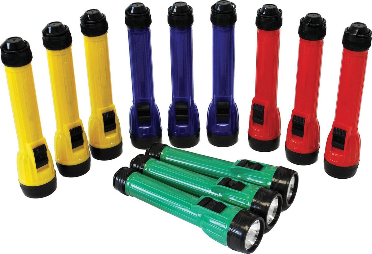 Set di giocattoli torce LED Tickit - 12 pezzi - colorati.
