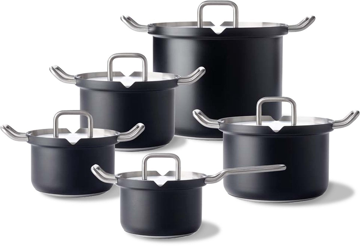 Bk q-linair master nero set di padelle 5 pezzi