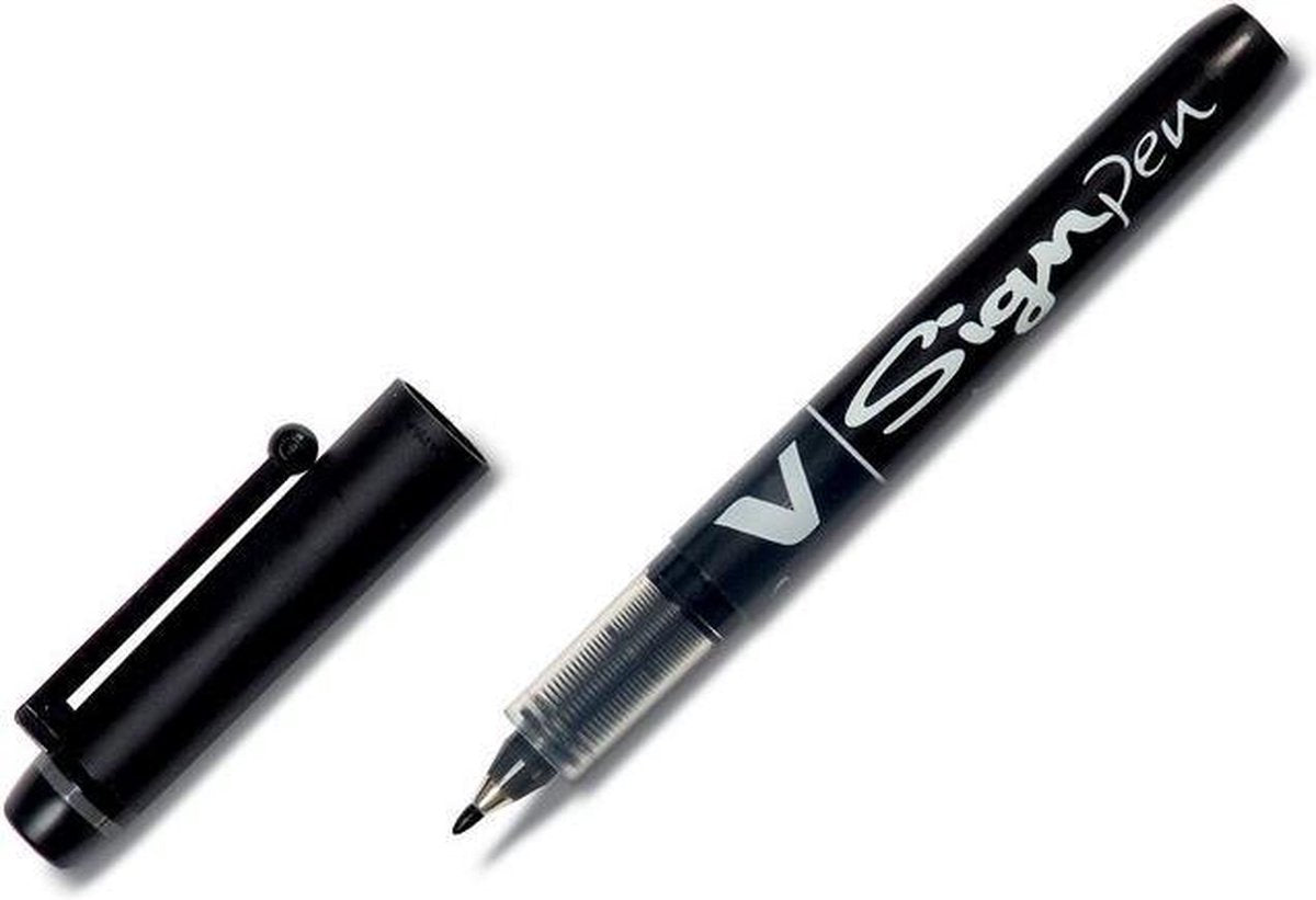 Pilot boligrafo a tinta liquida v-sign nero 0.6 mm (12 pezzi)