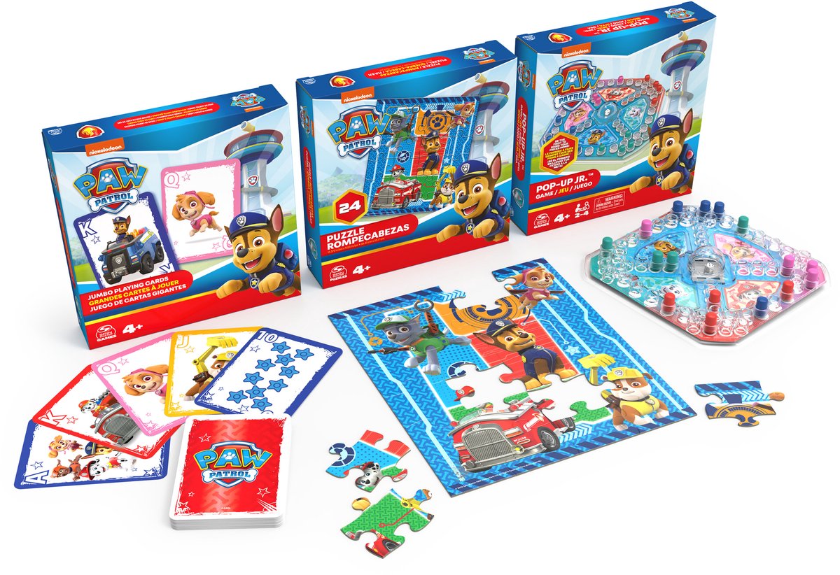 Spin Master Games Paw Patrol - pacchetto di giochi - gioco pop-up, puzzle e carte da gioco