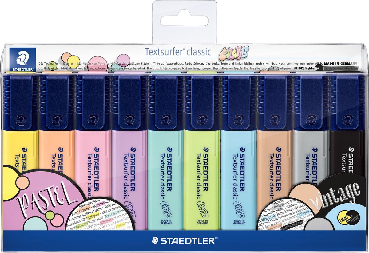 Pennarelli per testo Staedtler Text Surfer Classic - set da 10 pezzi nuovi