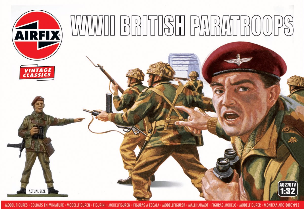 Airfix modelbouwpakket militaire voertuigen - 02701v wwii british paratroops - figures plastic - 1:32 - modelbouw