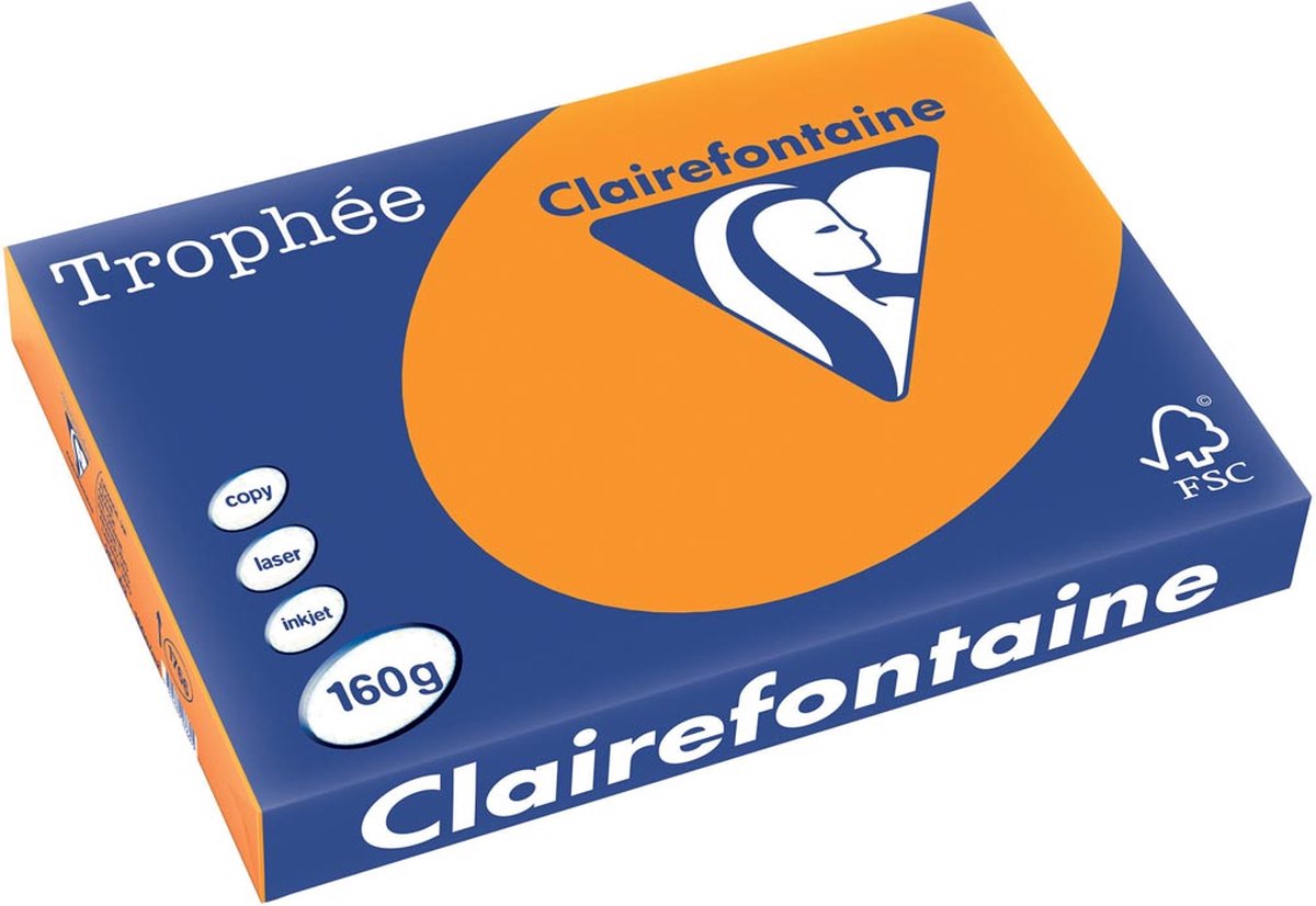 Clairefontaine troph arancio brillante a3 160gr 250v