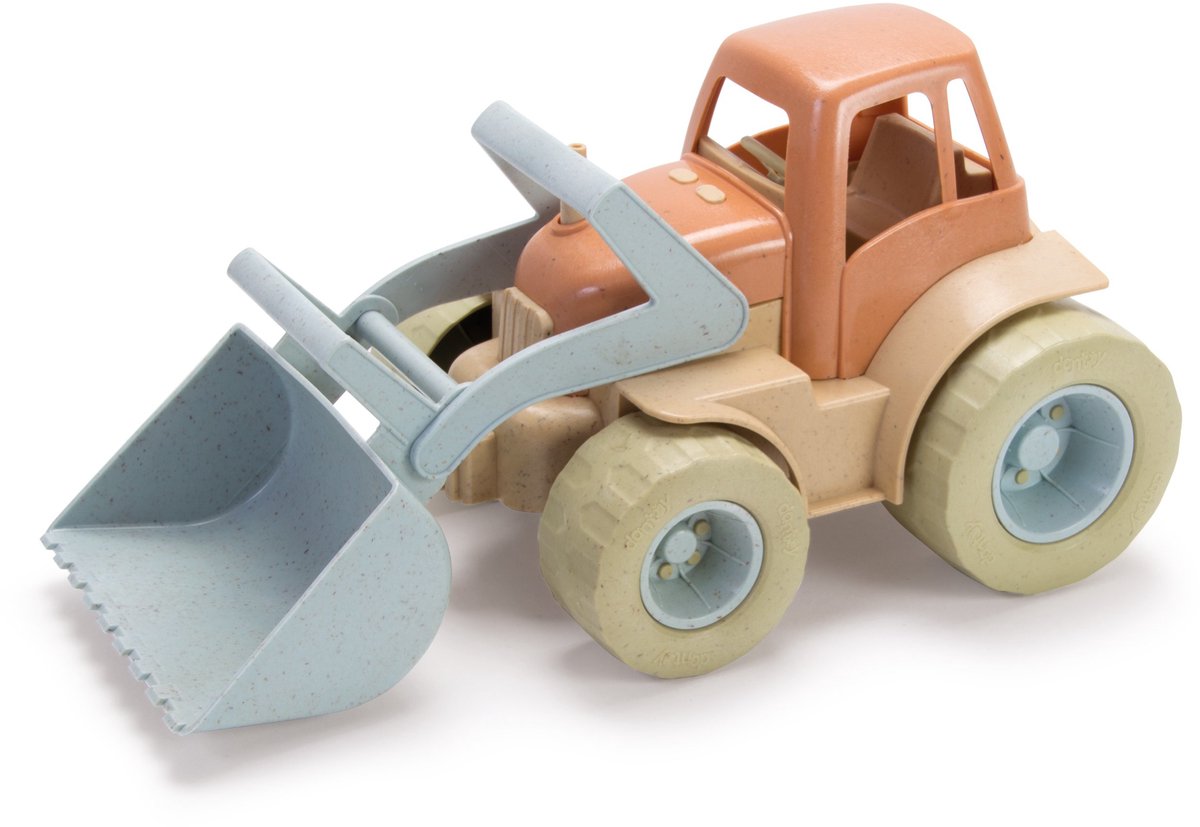 Tractor Dantoy con cargador frontal naranja azul, 30 cm