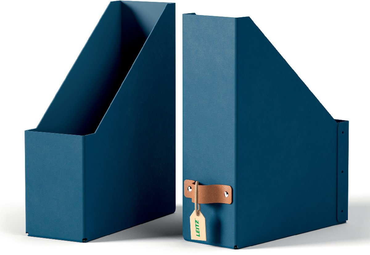 Cassetta portariviste Leitz puro - cartone riciclato al 100% - set da 2 - blu scuro