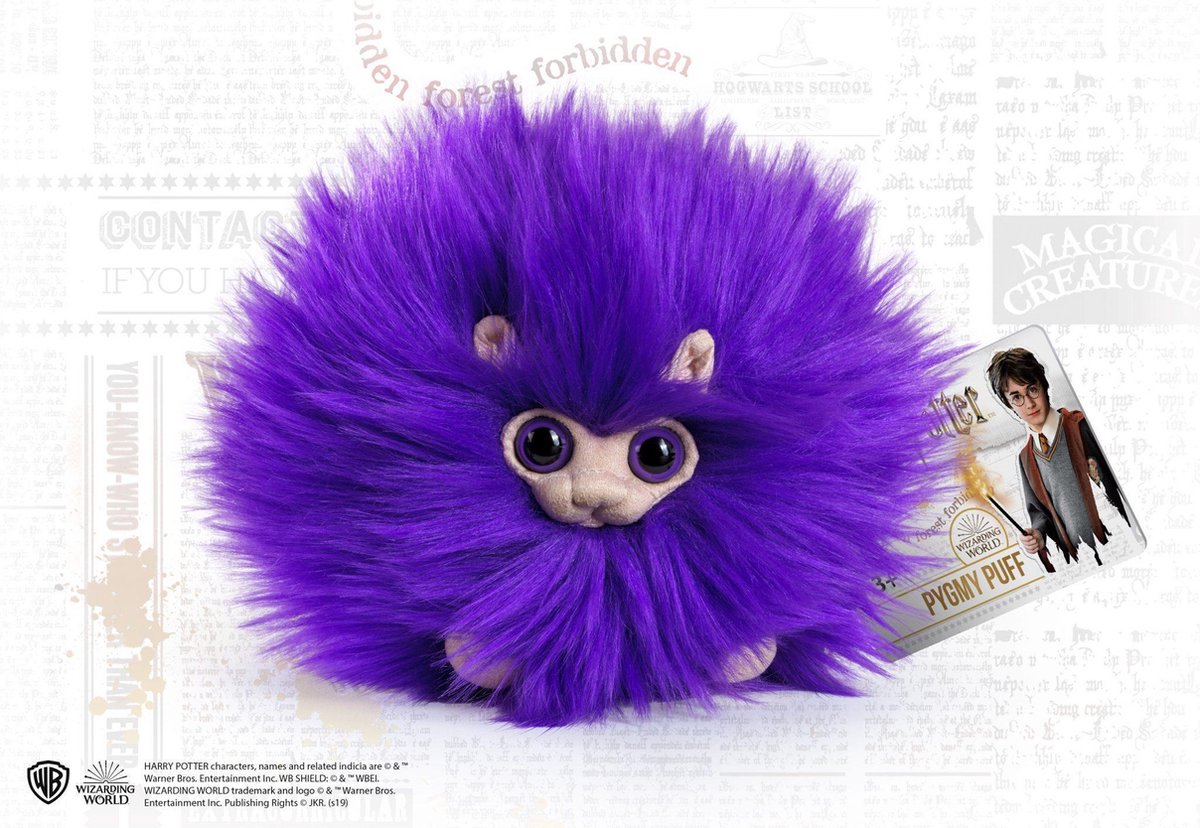 The noble collection harry potter pluche knuffel pygmy puff 15 cm paars
