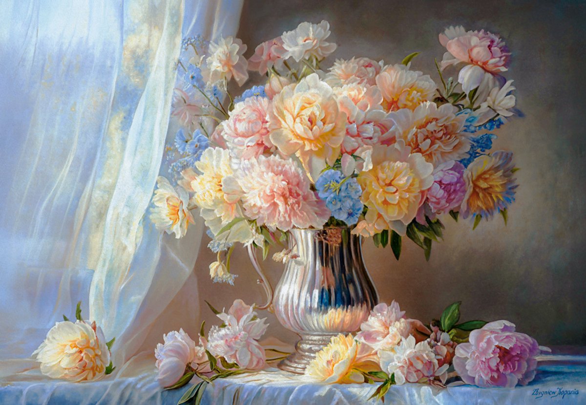 Castorland puzzel pastel pioenrozen 1500 stukjes speelgoed.
