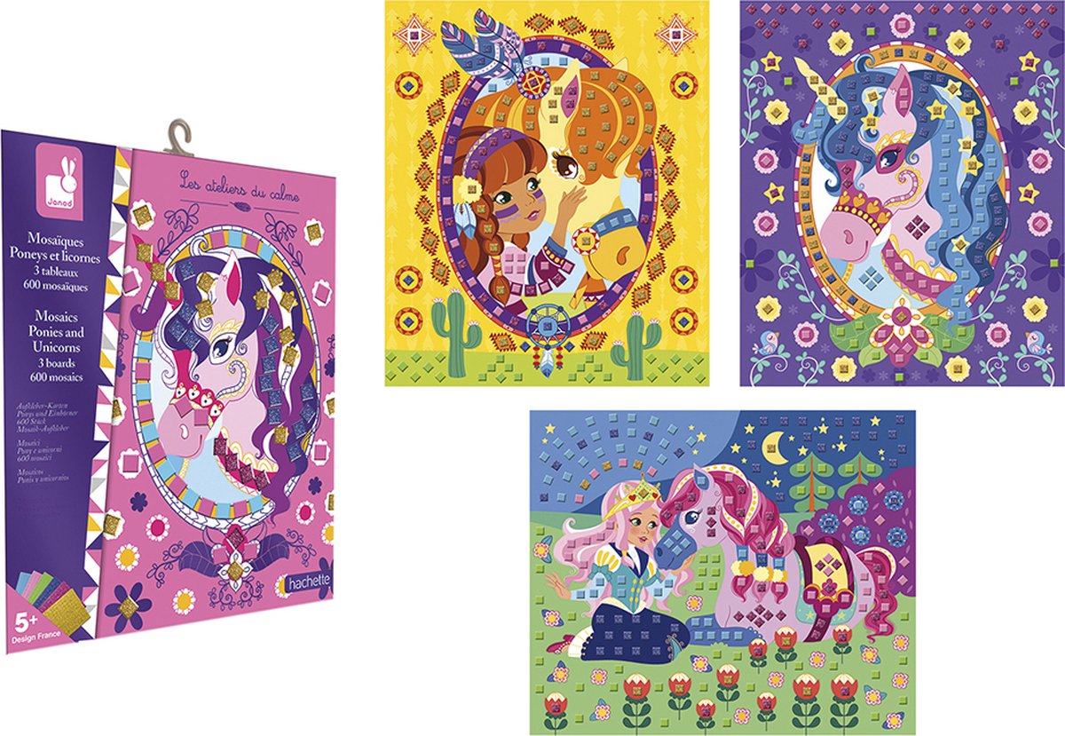 Janod - les ateliers du calme - mosaico caballos unicornios