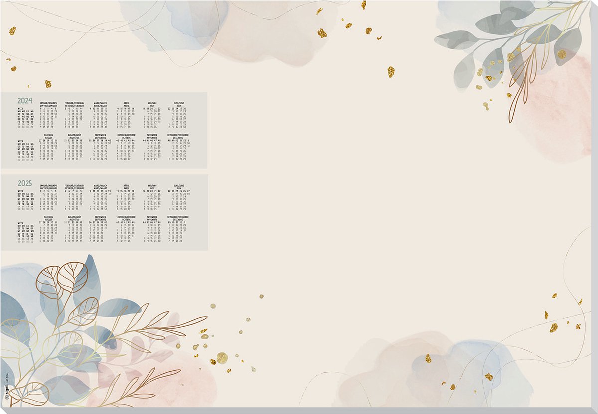 Sigel bureau onderlegger - pastel garden - met kalender 2024 2025 - si-ho304