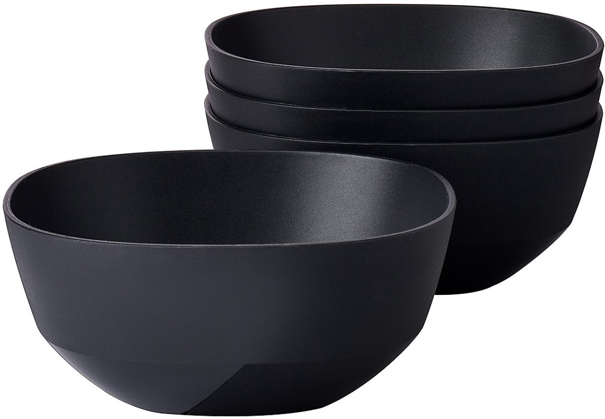 Mepal cuenco para servir silueta - 4x 750 ml - ensaladera - negro nórdico