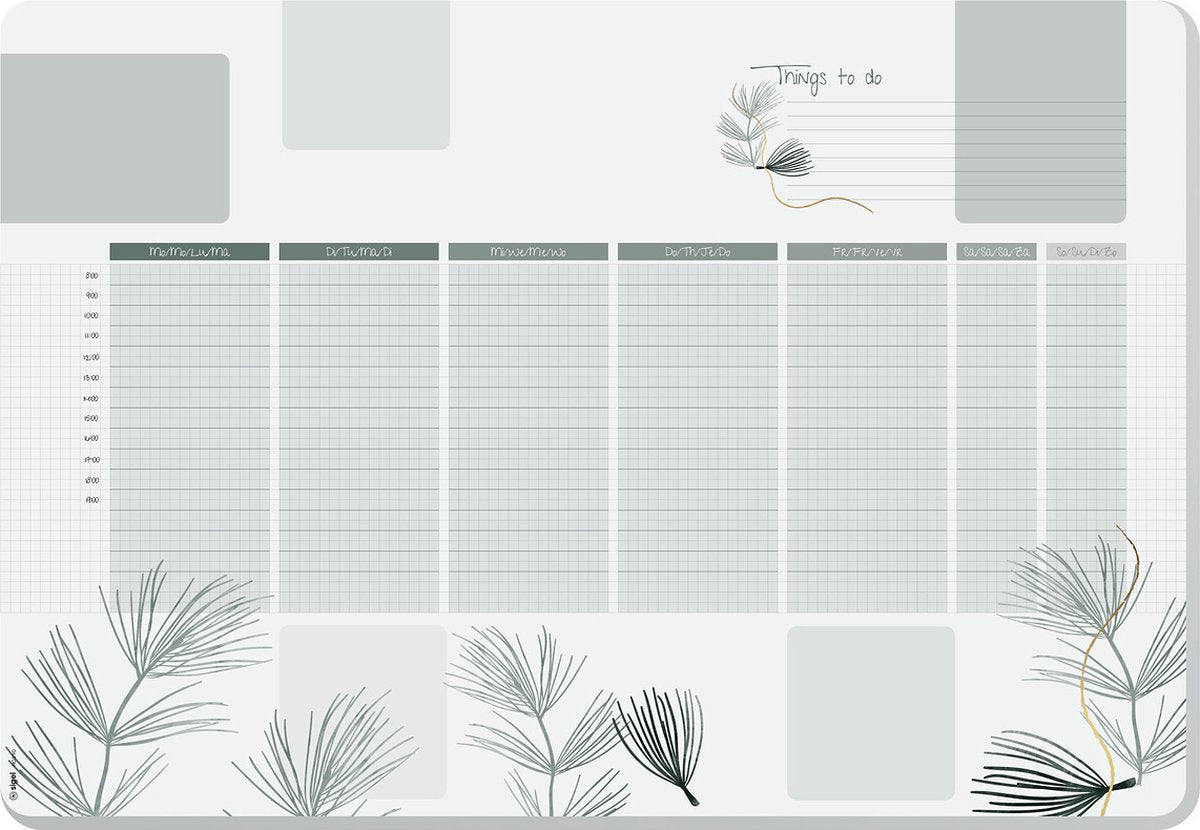 Sigel bureau onderlegger - weekplanner a2 - nature - met to-do-list - ongedateerd - si-ho590