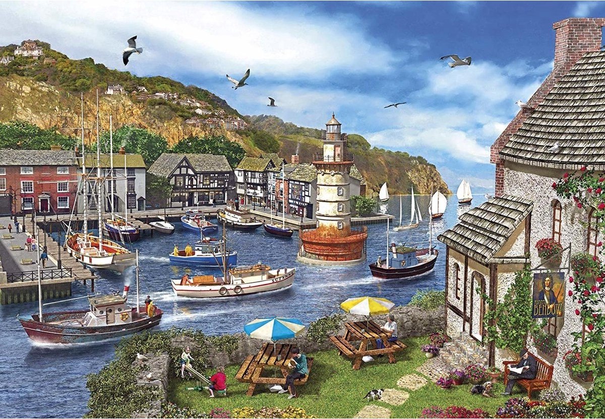 Gibsons - lighthouse bay (di dominic davison) - 1000 pezzi 68×49 cm (l×a) - puzzle per adulti