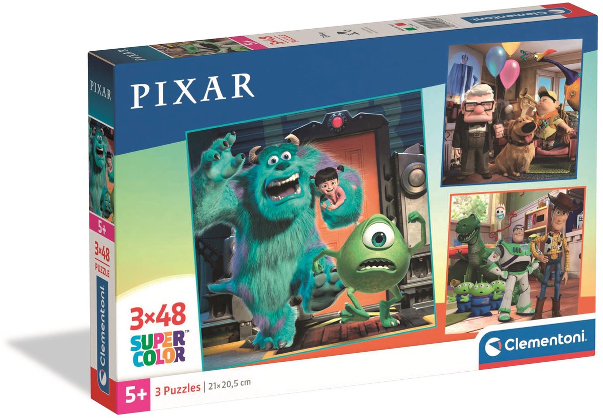 Clementoni - puzzle - 3x48 piezas - temática Disney Pixar - puzzle para niños - a partir de 5 años